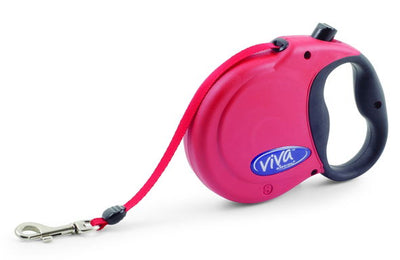 Ancol Viva Retractable Lead Tape Red Small 20kg-5m